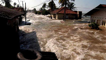 Flooding from a tsunami